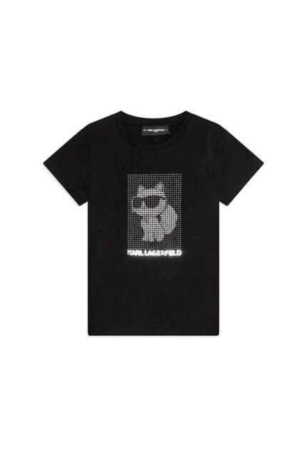 T-Shirt Preta Gato em Lantejoulas