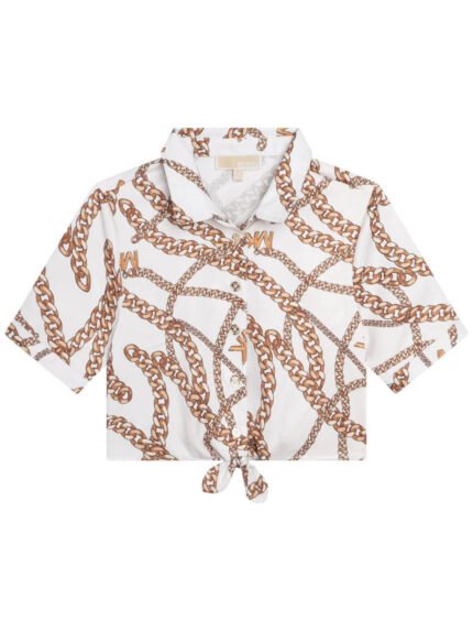 T-Shirt White Yellow Chains