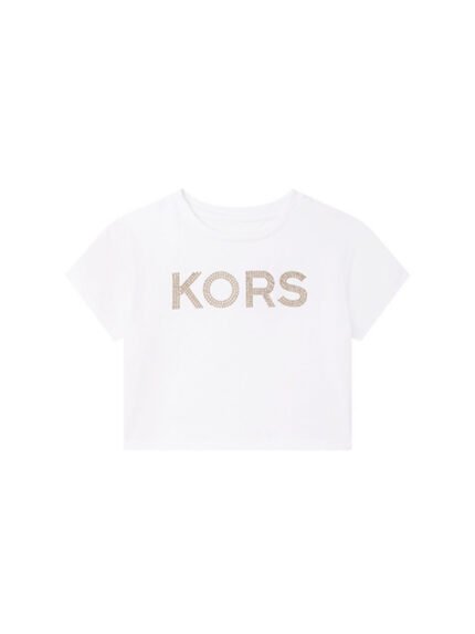 T-Shirt Branca KORS Dourado
