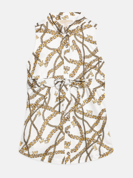 Vestido White Yellow Chains